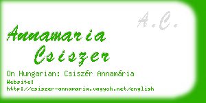 annamaria csiszer business card