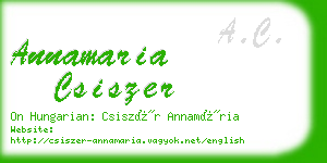 annamaria csiszer business card